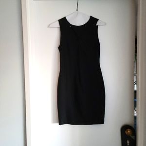Dark grey herring bone sheath dress. Keyhole neck line siz e2, Drew
